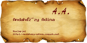 Andaházy Adina névjegykártya
